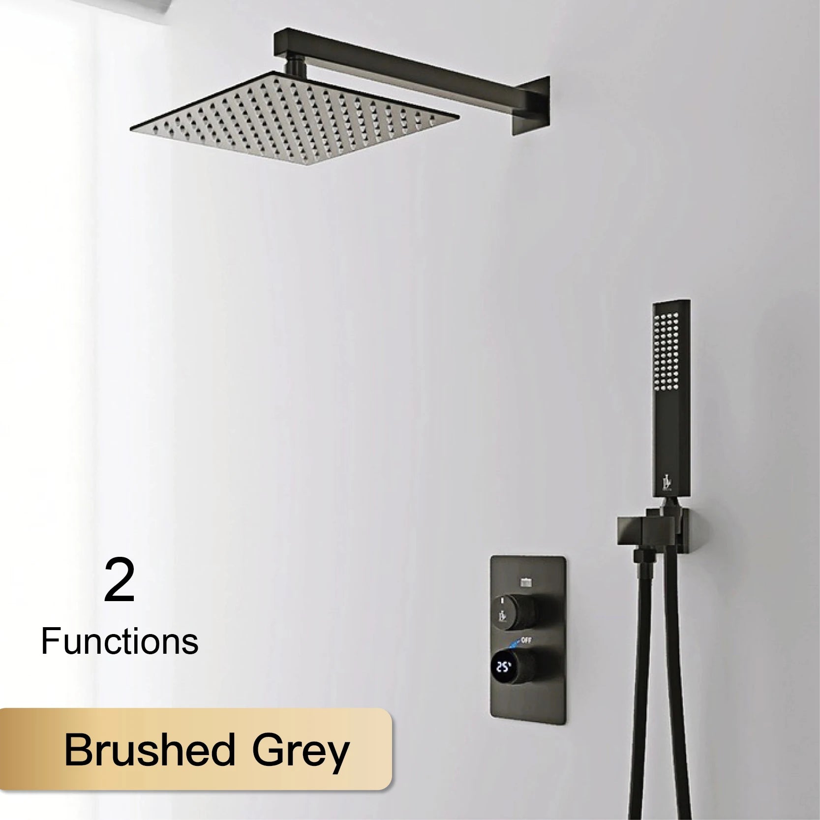 MC THE BLACK DIAMOND LED digital display shower system with dual hot and cold water control for modern bathrooms.