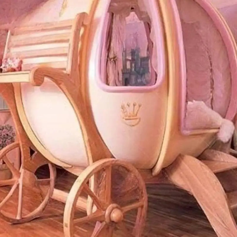 MC THE BLACK DIAMOND MC PRINCESS simple kids toddler bed with pink and white finish, featuring a princess-themed design.