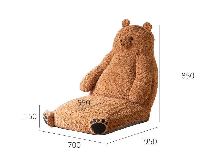 MC THE BLACK DIAMOND plush sectional sofa shaped like a bear, perfect for bedroom decor and cozy lounging.
