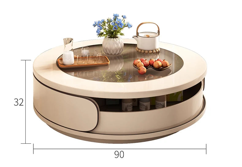 Minimalist Nordic luxury coffee table by MC THE BLACK DIAMOND featuring a sleek, storage-friendly design and modern aesthetic.