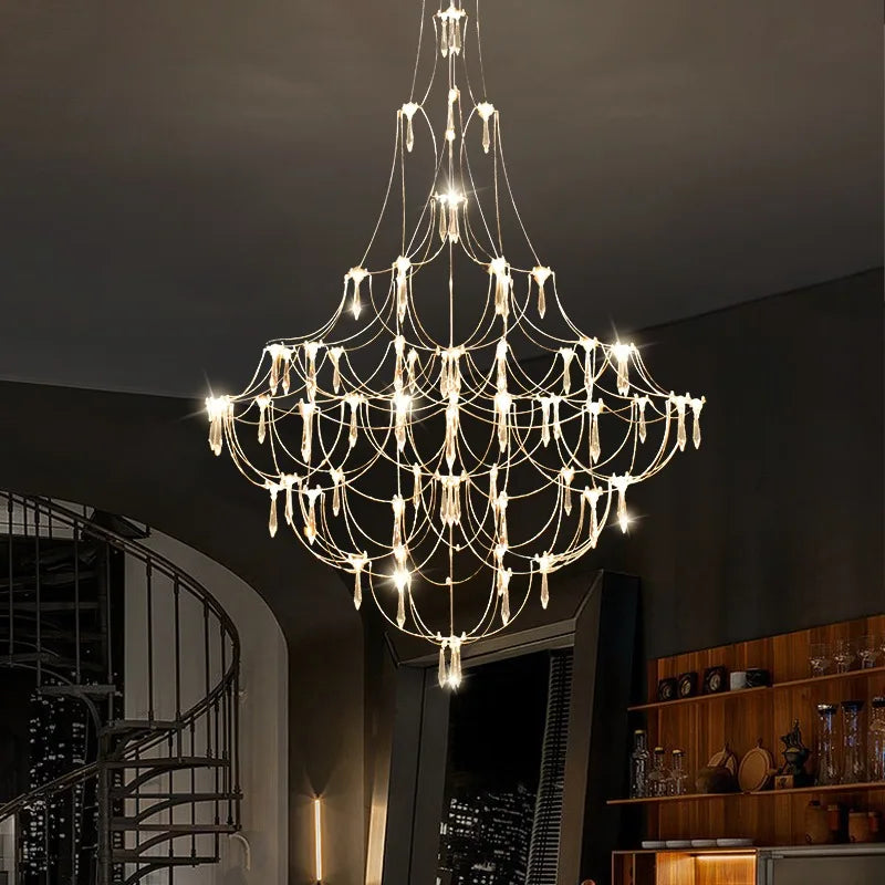 Crystal star chandelier lighting fixture by MC THE BLACK DIAMOND featuring a sparkling, decorative crystal star design for elegant illumination.