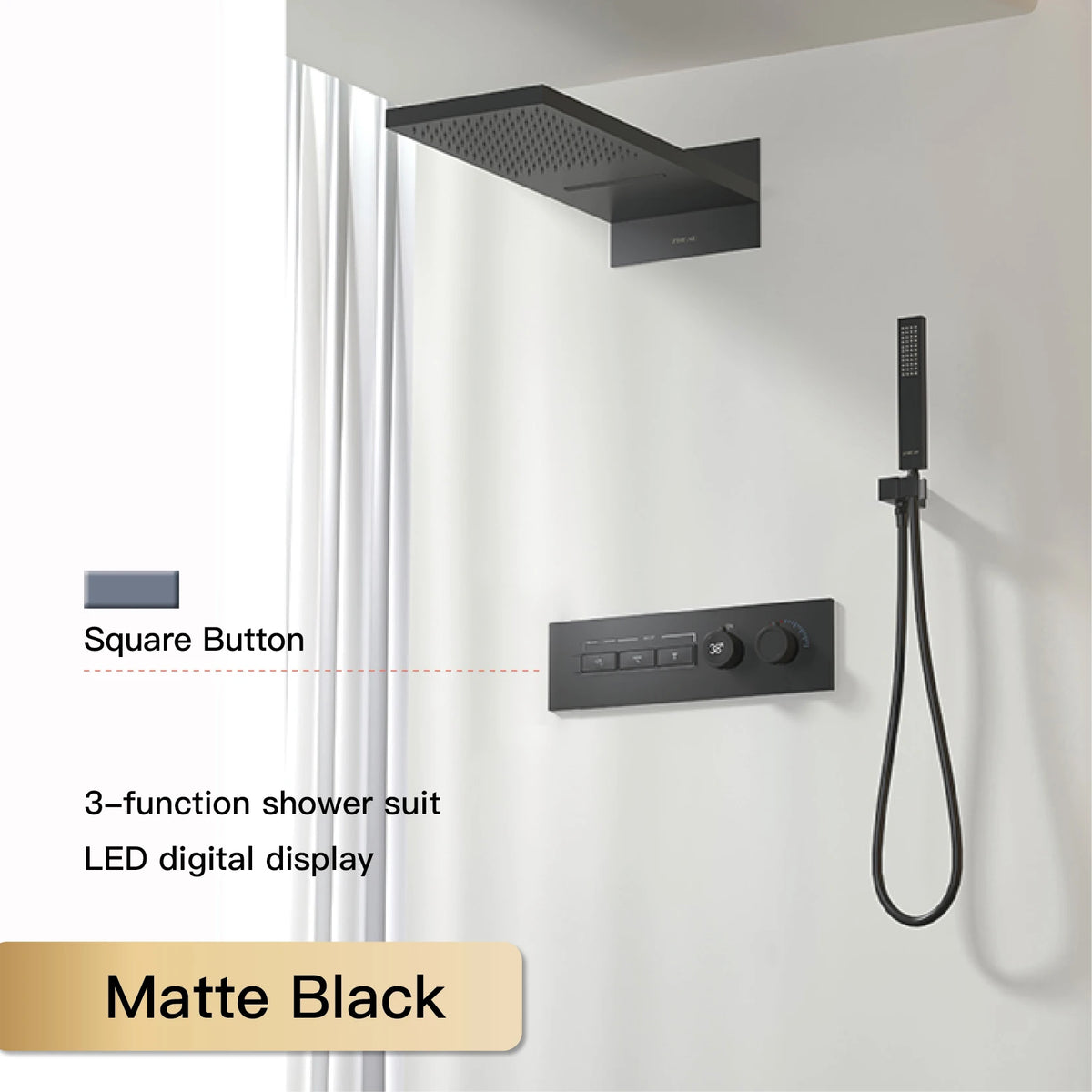 Luxury black brass shower system wall-mounted for bath by 𝕄𝕔 𝕋𝕙𝕖 𝔹𝕝𝕒𝕔𝕜 𝔻𝕚𝕒𝕞𝕠�