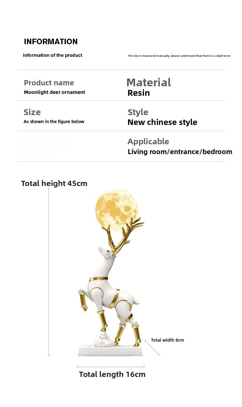 Luxury MC THE BLACK DIAMOND lucky deer sculpture for living room decor, detailed and elegant decorative figurine.