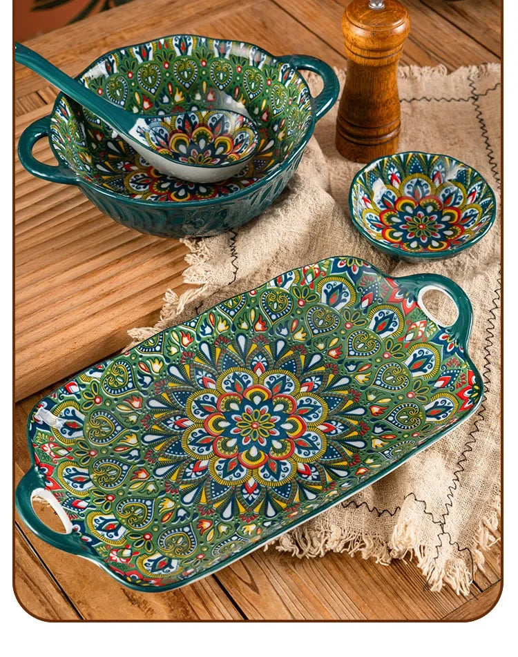Bohemia ceramic rice bowl serving plate by 𝕄𝕔 𝕋𝕙𝕖 𝔹𝕝𝕒𝕔𝕜 𝔻𝕚𝕒𝕞𝕠�