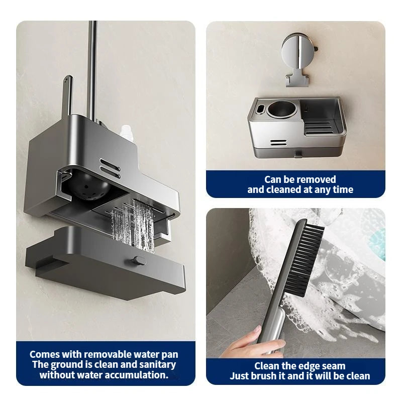 Wall-mounted bathroom brush holder from MC THE BLACK DIAMOND, designed for convenient bathroom storage and organization.
