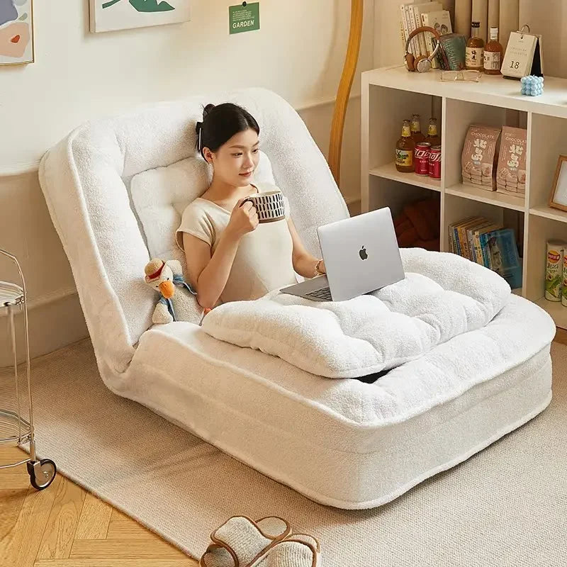 MC THE BLACK DIAMOND reclining and sleeping single sofa bed with tatami-style small sofa, foldable for lounging or sleeping.