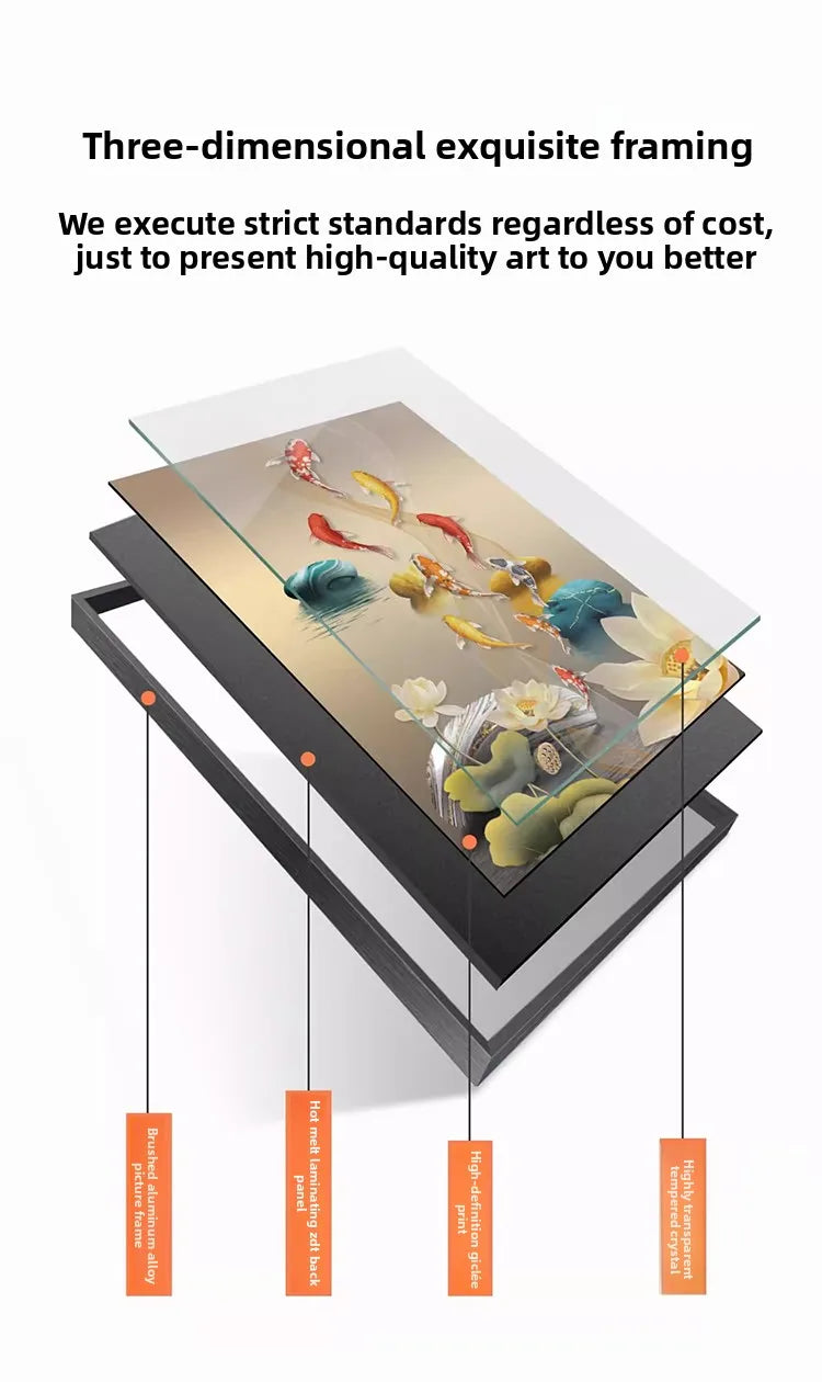 Aesthetic LED wall art poster by MC THE BLACK DIAMOND featuring luminous painting for high-end living room decor.