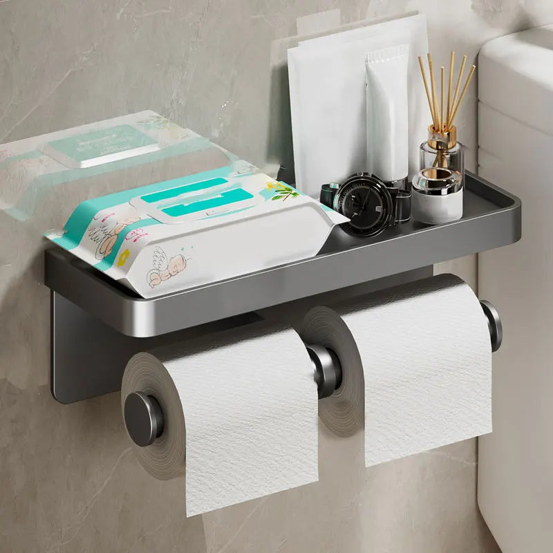 MC THE BLACK DIAMOND paper holder for bathroom, sleek toilet paper holder mounted on bathroom wall, durable bathroom accessory