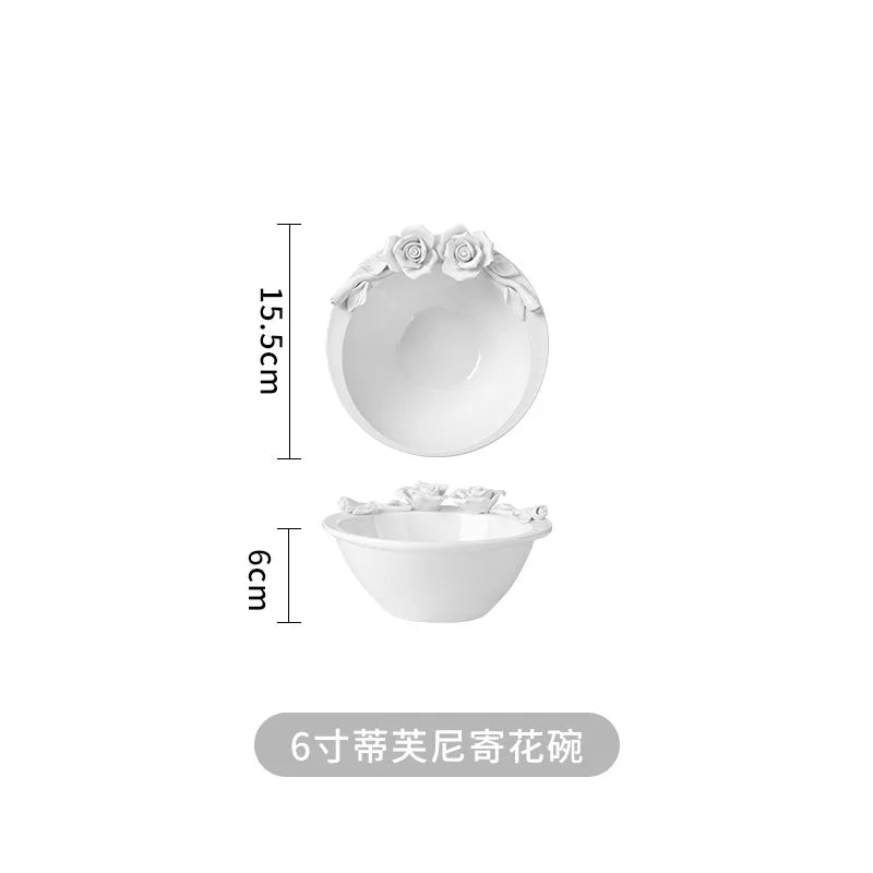 European Relief hand-held flower bowl, plate, and cup set by 𝕄𝕔 𝕋𝕙𝕖 𝔹𝕝𝕒𝕔𝕜 𝔻𝕚𝕒𝕞�
