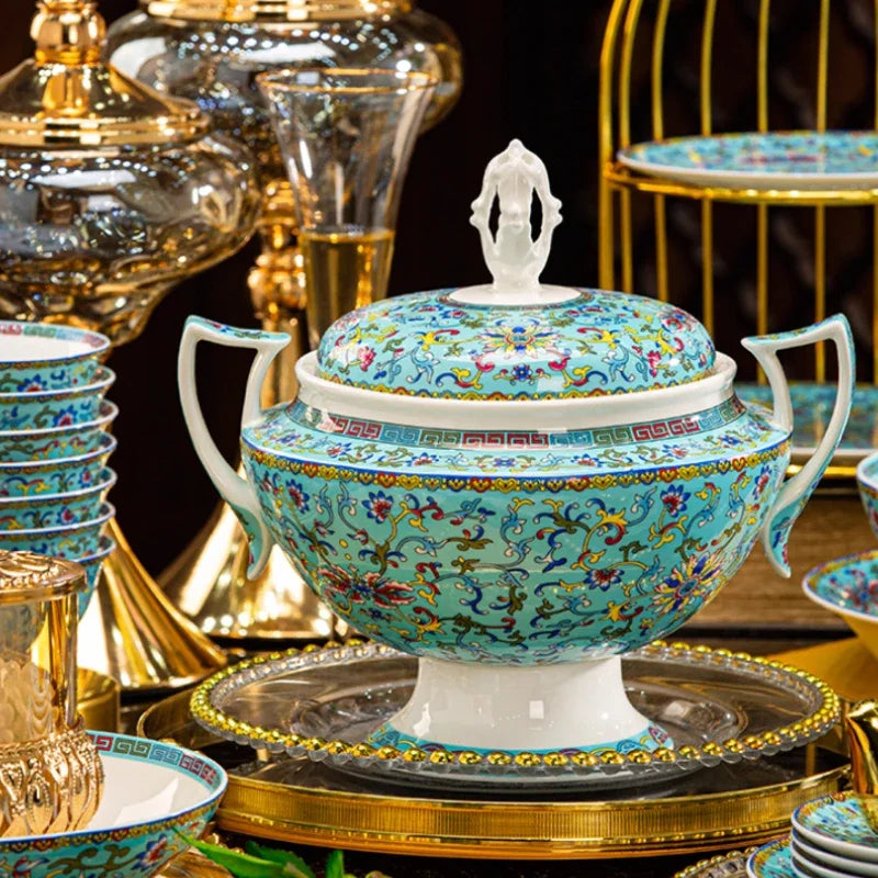 Elegant MC THE BLACK DIAMOND luxury dinnerware set with plates and bowls for stylish kitchen and dinner guest use.