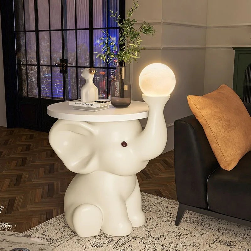 Creative elephant-shaped end table by MC THE BLACK DIAMOND, featuring a stylish design for living room decor.