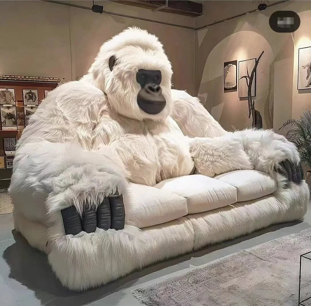 Gorilla King Kong leather sofa by 𝕄𝕔 𝕋𝕙𝕖 𝔹𝕝𝕒𝕔𝕜 𝔻𝕚𝕒𝕞𝕠𝕟