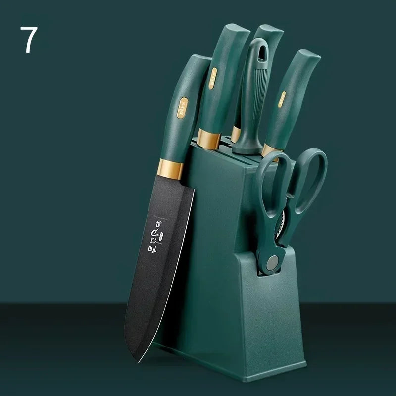 Portable, wear-resistant meat cutting knife set by MC THE BLACK DIAMOND with high-quality kitchen knives for precise slicing.