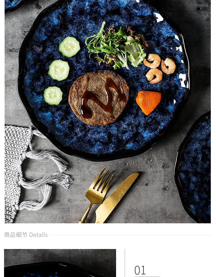 Creative kiln-change ceramic bowl and plate set by 𝕄𝕔 𝕋𝕙𝕖 𝔹𝕝𝕒𝕔𝕜 𝔻𝕚𝕒𝕞𝕠�