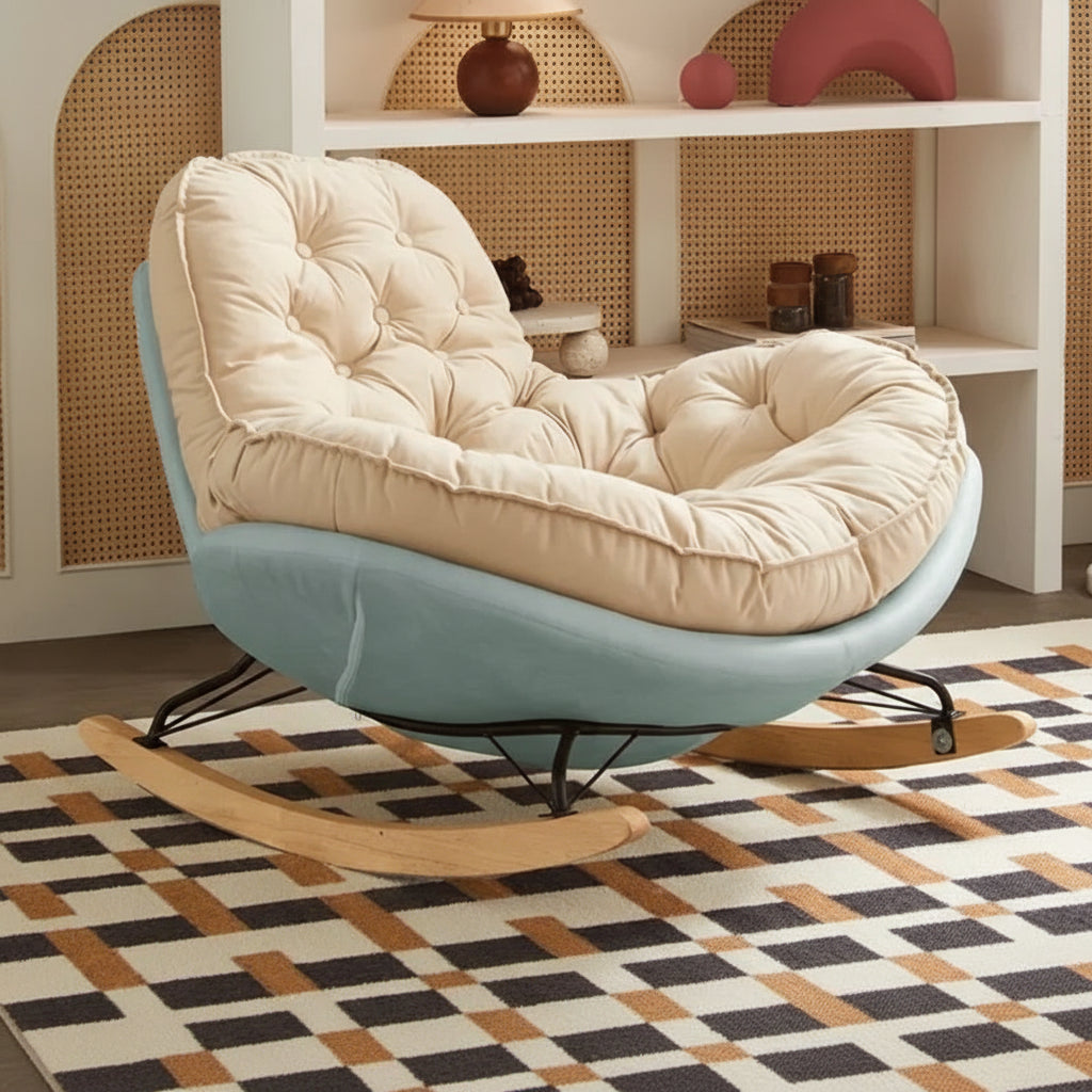 MC THE BLACK DIAMOND lounge chair, a stylish Nordic chaise longue with a comfortable rocking design for home balcony or bedroom.