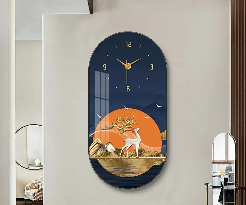 Luxury MC THE BLACK DIAMOND wall clock, stylish home decor for living room, decorative household timepiece with modern design.