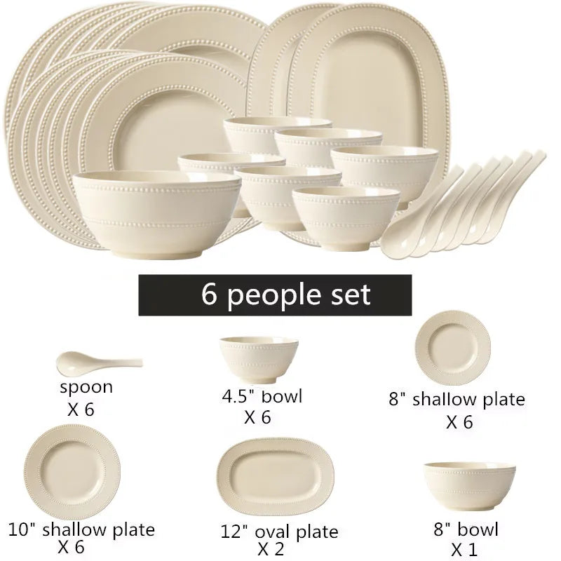 Modern minimalist ceramic round dinnerware set by MC THE BLACK DIAMOND, featuring sleek, simple plates and bowls for stylish dining.