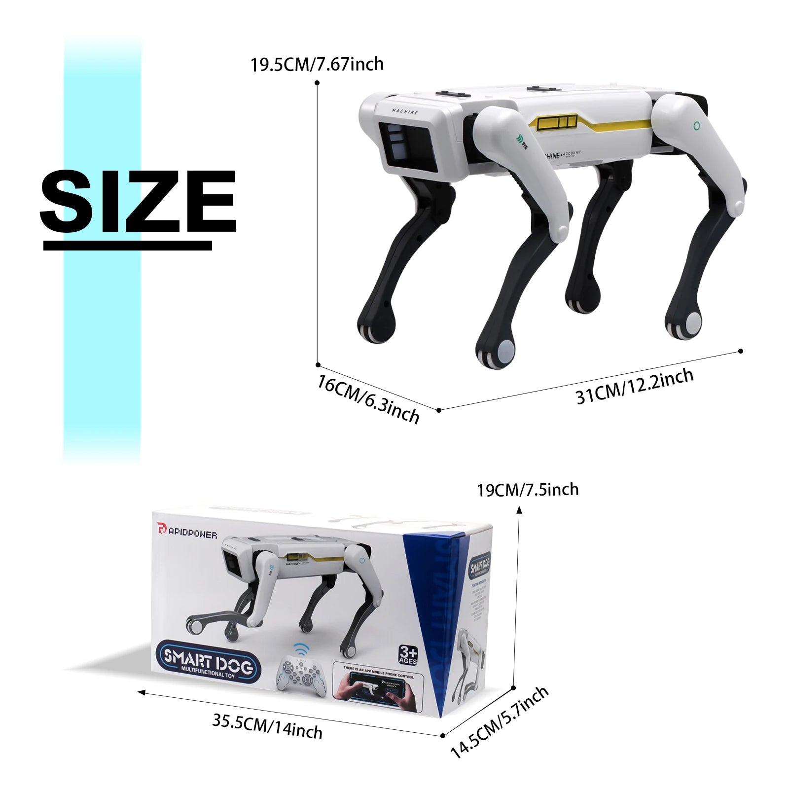 Intelligent AI RC robot from MC THE BLACK DIAMOND, remote control robot with advanced features and sleek design.