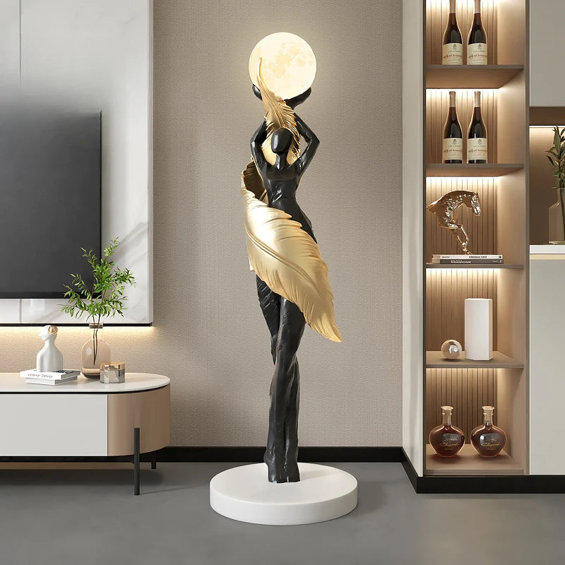 Modern HomeDecor abstract feather girl sculpture by 𝕄𝕔 𝕋𝕙𝕖 𝔹𝕝𝕒𝕔𝕜 𝔻𝕚𝕒𝕞𝕠𝕟