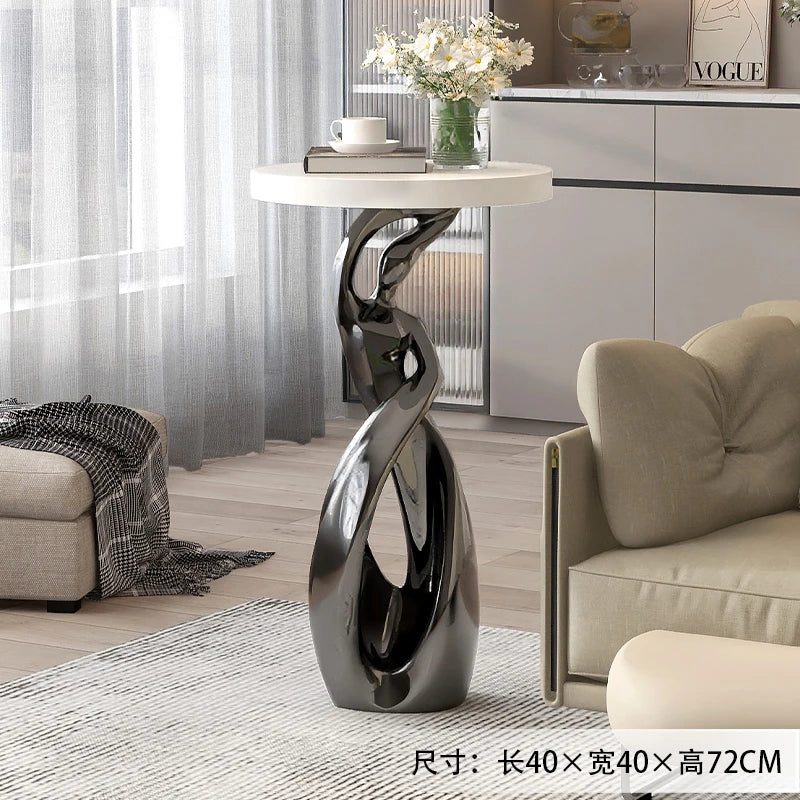 Luxury MC THE BLACK DIAMOND living room table with sleek design and dark wood finish.