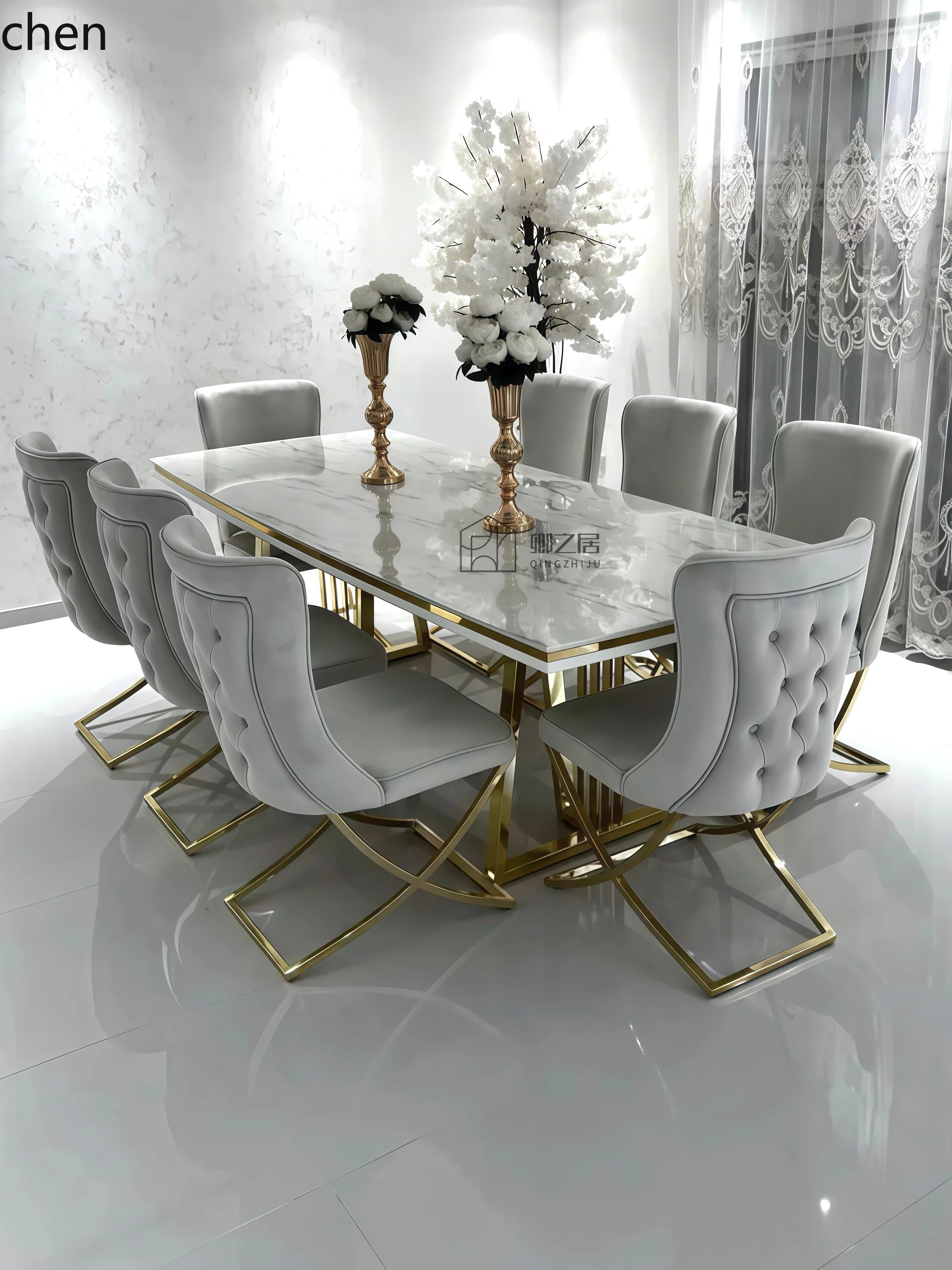 Modern MC THE BLACK DIAMOND velvet dining chair with simple, casual design, ideal for home decor.