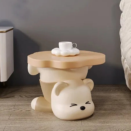 Cartoon household shoe cabinet side table by MC THE BLACK DIAMOND with multiple compartments and a playful design.