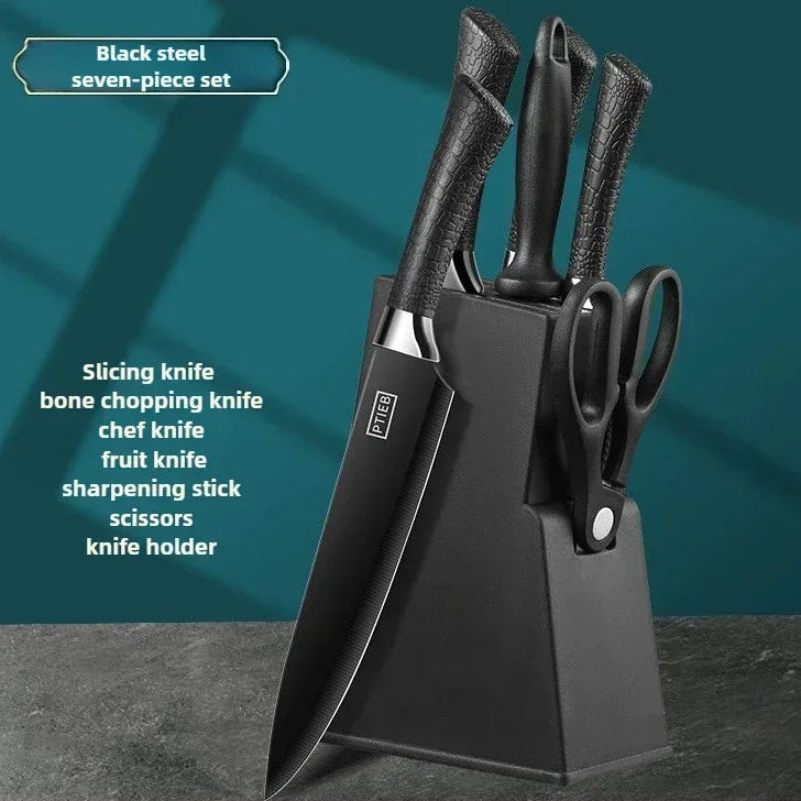 Set of MC THE BLACK DIAMOND portable, wear-resistant kitchen meat cutting knives, ideal for precise slicing and meat preparation.