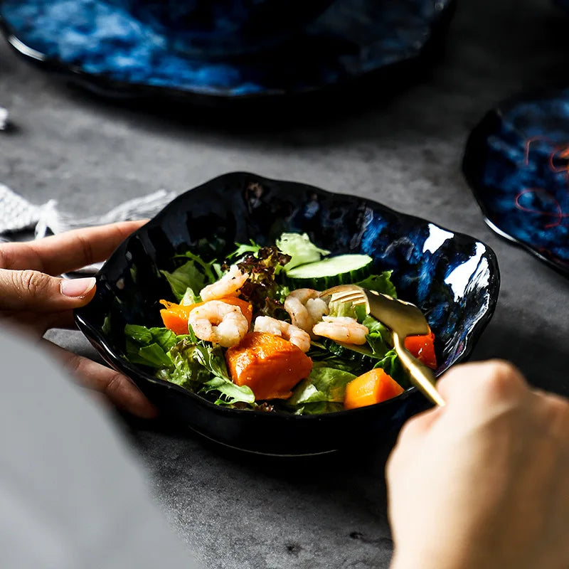 Creative Kiln-Change ceramic bowl and plate set by 𝕄𝕔 𝕋𝕙𝕖 𝔹𝕝𝕒𝕔𝕜 𝔻𝕚𝕒𝕞𝕠