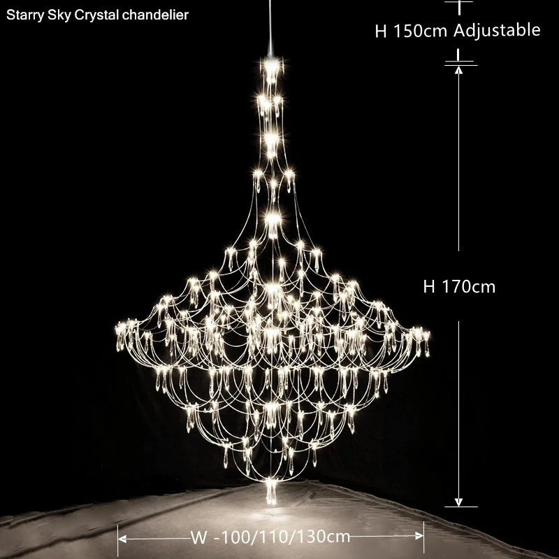 Crystal star chandelier by MC THE BLACK DIAMOND, elegant chandelier lighting fixture with sparkling crystal accents and star-shaped design.