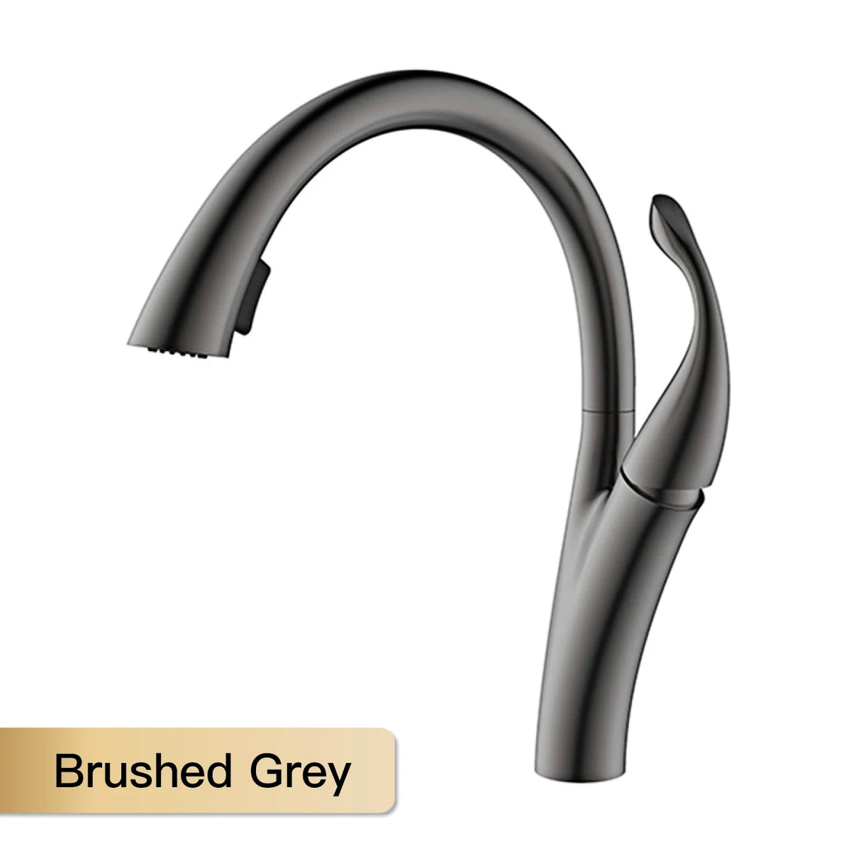 Dual-spray pull-out kitchen faucet by MC THE BLACK DIAMOND with modern chrome finish and flexible hose, mounted on a kitchen sink.