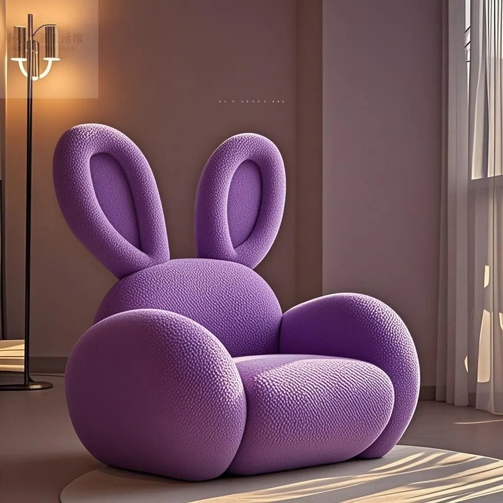 Cream Wind Creative Rabbit fabric sofa by MC THE BLACK DIAMOND, showing a cozy, stylish seating piece with rabbit-themed upholstery.
