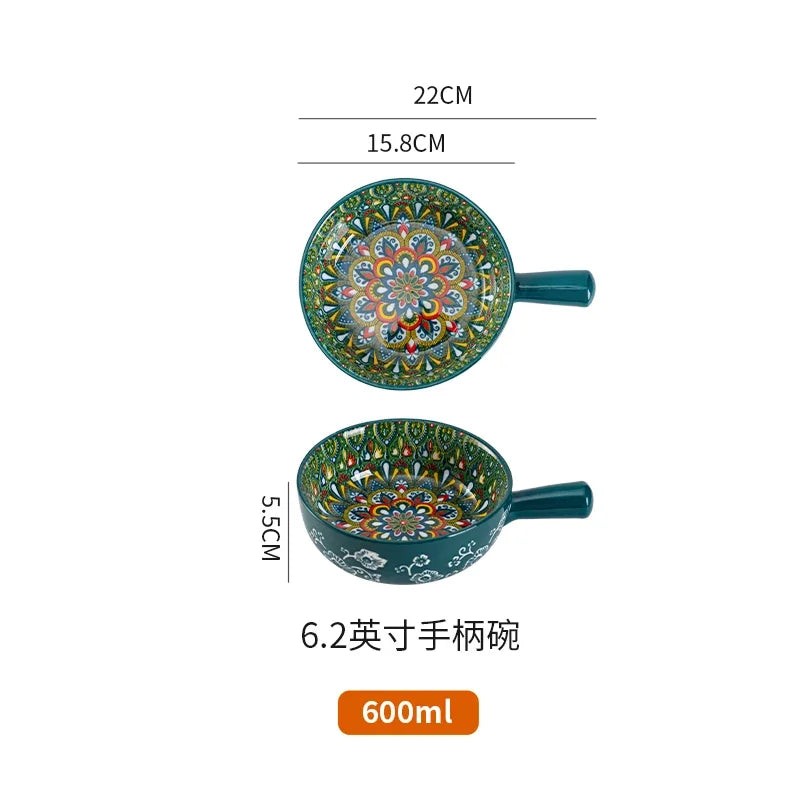 Bohemia ceramic rice bowl serving plate by 𝕄𝕔 𝕋𝕙𝕖 𝔹𝕝𝕒𝕔𝕜 𝔻𝕚𝕒𝕞𝕠�