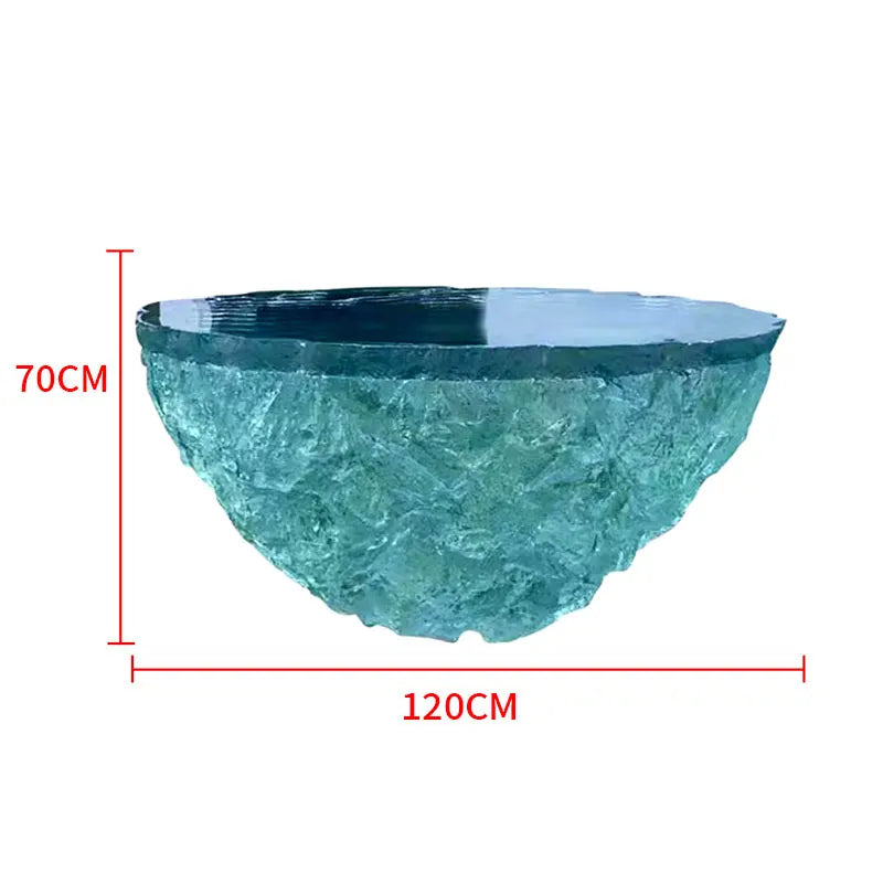 Creative transparent resin coffee table by MC THE BLACK DIAMOND with a sleek, modern design and clear resin surface.