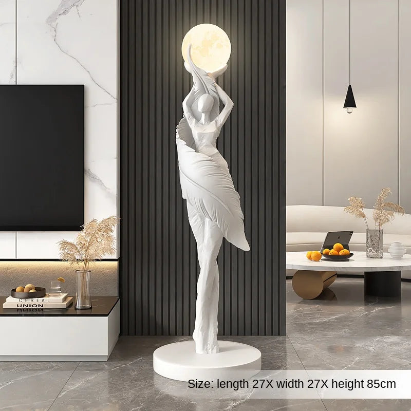 Large Modern HomeDecor abstract feather girl sculpture by 𝕄𝕮 𝕋𝕙𝕖 𝔹𝕝𝕒𝕔𝕜 𝔻𝕚𝕒𝕞𝕠�