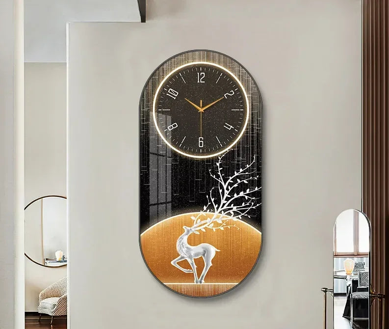 Luxury MC THE BLACK DIAMOND wall clock for living room, stylish home decor with a modern, decorative design.