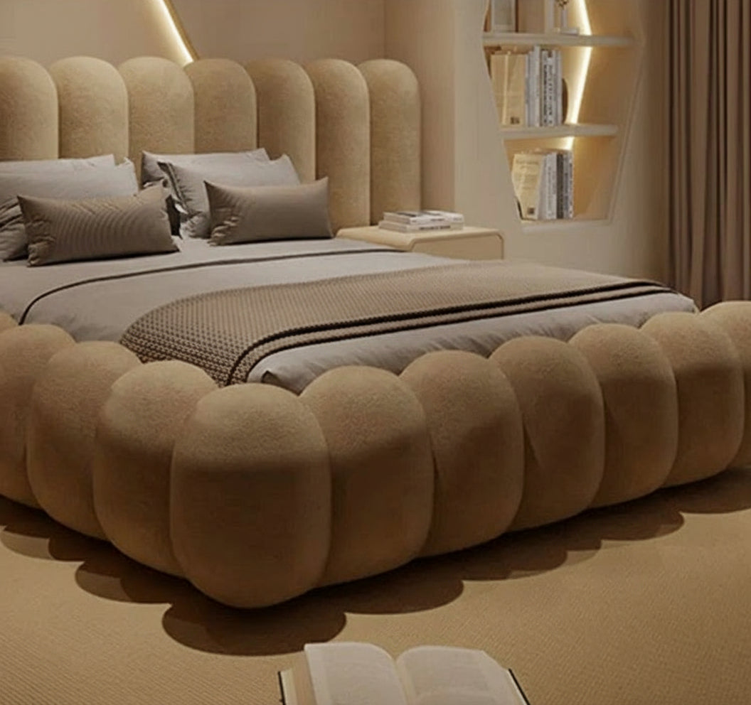 Large comfortable MC THE BLACK DIAMOND bed with plush bedding and cozy design, perfect for a stylish and relaxing bedroom.