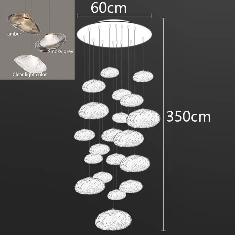 MC THE BLACK DIAMOND stair chandelier pendant light for Nordic home decor in living room or bedroom, modern and stylish design