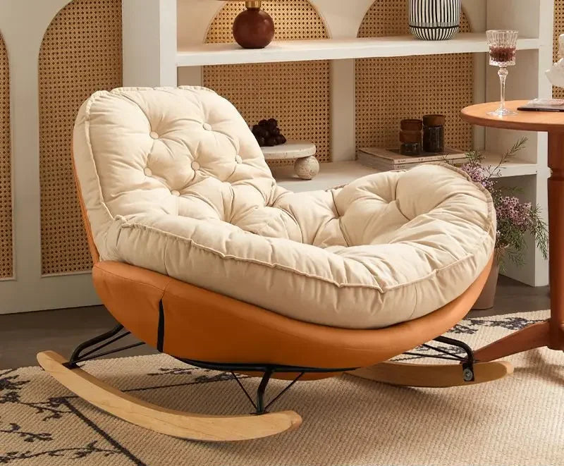 MC THE BLACK DIAMOND lounge chair, modern Nordic-style chaise longue in a cozy home balcony setting, plush and comfortable.