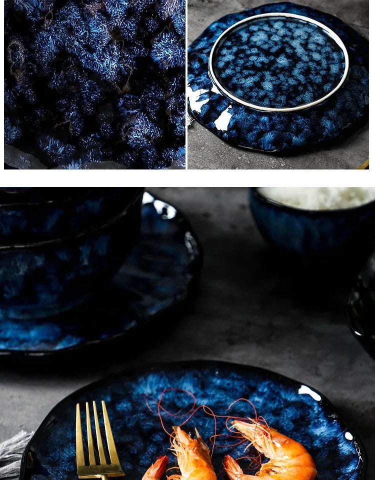 Creative kiln-change ceramic bowl and plate set by 𝕄𝕔 𝕋𝕙𝕖 𝔹𝕝𝕒𝕔𝕜 𝔻𝕚𝕒𝕞𝕠�