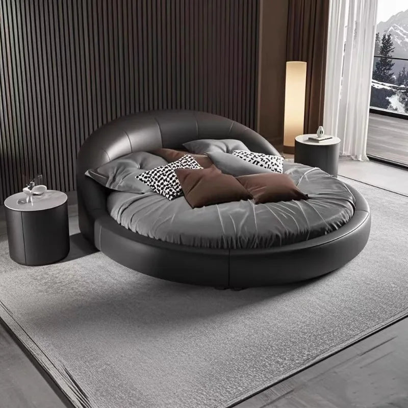 Luxury MC THE BLACK DIAMOND bed with a sleek, modern design and plush upholstery, showcased in a stylish bedroom setting.