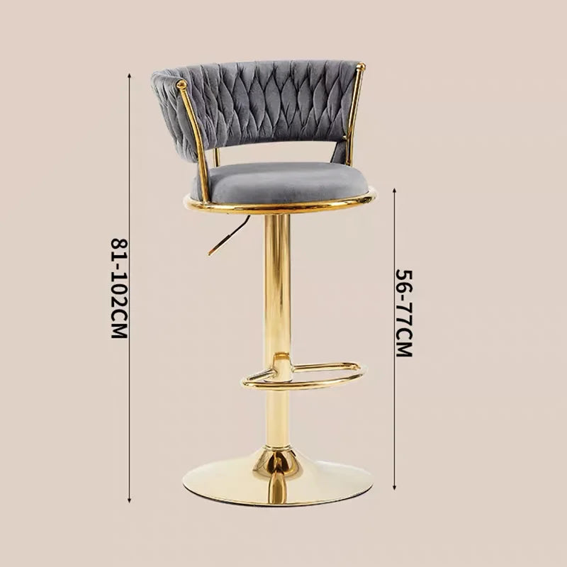 Adjustable black bar stool by MC The Black Diamond with a high footrest, Nordic style, featuring a modern, sleek design.
