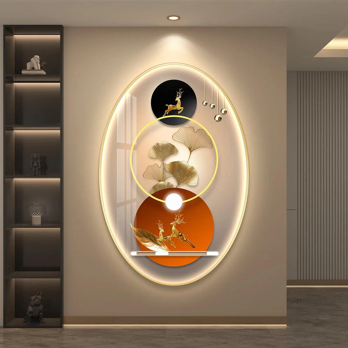 Aesthetic LED wall decor poster by MC THE BLACK DIAMOND featuring luminous art for high-end living room and corridor decor.