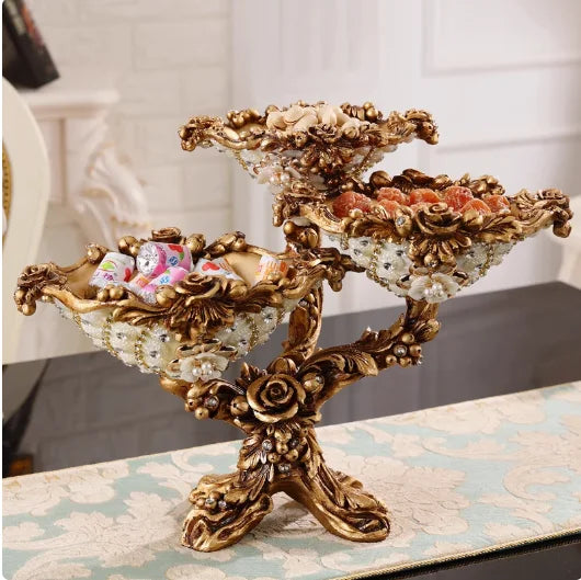 European Resin Diamond Fruit Plate decorative bowl by MC THE BLACK DIAMOND with a geometric diamond design and vibrant colors.
