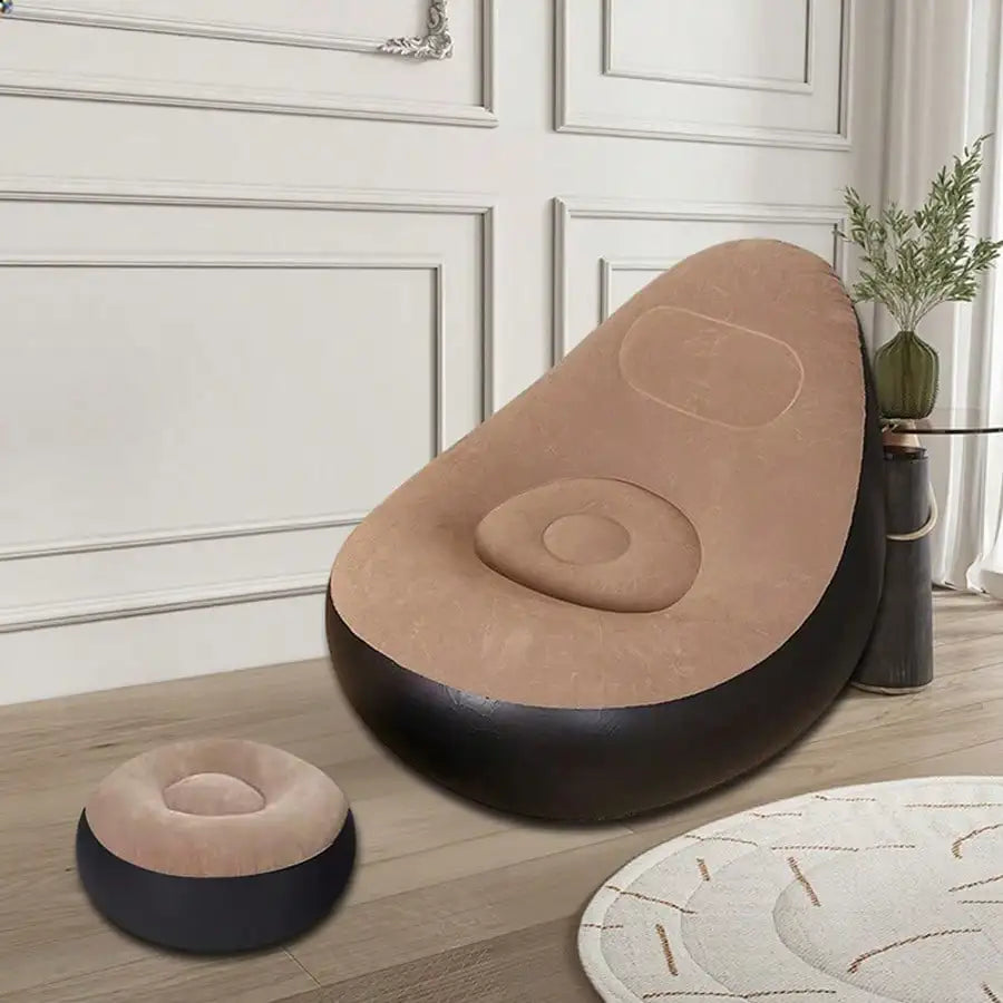 Flocked inflatable lazy sofa chair by 𝕄𝕔 𝕋𝕙𝕖 𝔹𝕝𝕒𝕔𝕜 𝔻𝕚𝕒𝕞𝕠𝕟�