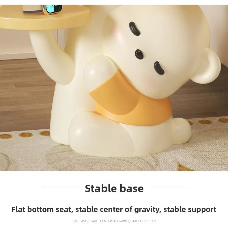 Cartoon bear statue end table for living room coffee table by MC THE BLACK DIAMOND, featuring a playful bear design.