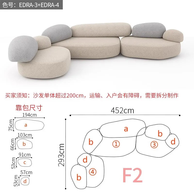 MC THE BLACK DIAMOND special-shaped sofa for living room and bedroom, modern furniture piece with unique design