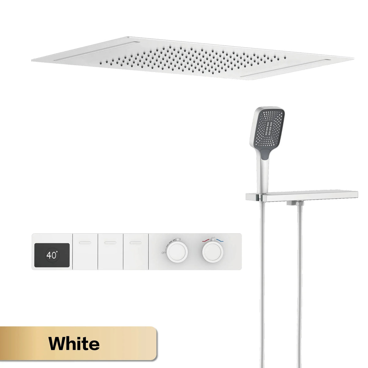MC THE BLACK DIAMOND LED digital display shower system with hot and cold water bathroom faucet and embedded design