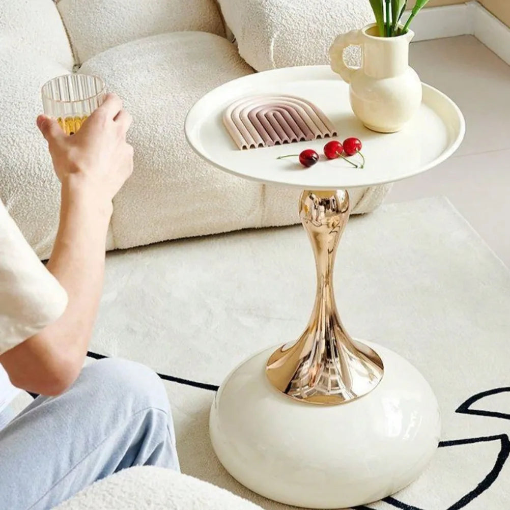 MC THE BLACK DIAMOND corner living room mini balcony end table with a compact design and wooden finish.