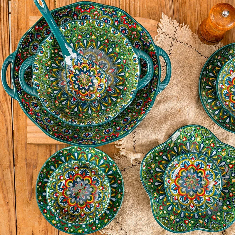 Bohemia Ceramic Rice Bowl Serving Plate by 𝕄𝕔 𝕋𝕙𝕖 𝔹𝕝𝕒𝕔𝕜 𝔻𝕚𝕒𝕞𝕠�