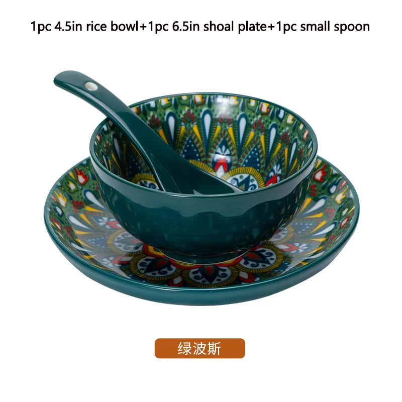 Bohemia ceramic rice bowl serving plate by 𝕄𝕔 𝕋𝕙𝕖 𝔹𝕝𝕒𝕔𝕜 𝔻𝕚𝕒𝕞𝕠�